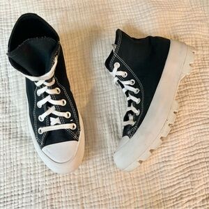 Converse | Black High Top Platform Lug Sole Sneakers